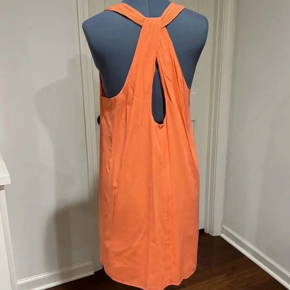 Alice+Olive Silk Racerback Orange Dress Size L - Picture 3 of 9